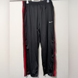 Men's Vintage Nike Basketball Track Pants Black  Baggy Fit Zip Legs Size XXL